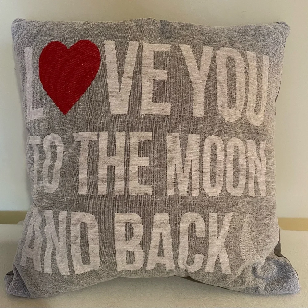 Valentine’s Day Throw Accent Pillow “Love You to the Moon and Back”